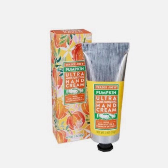 Trader Joe's Bundle Mini Canvas Tote Bag ORANGE +Pumpkin Hand Cream hostess gift - Picture 2 of 4